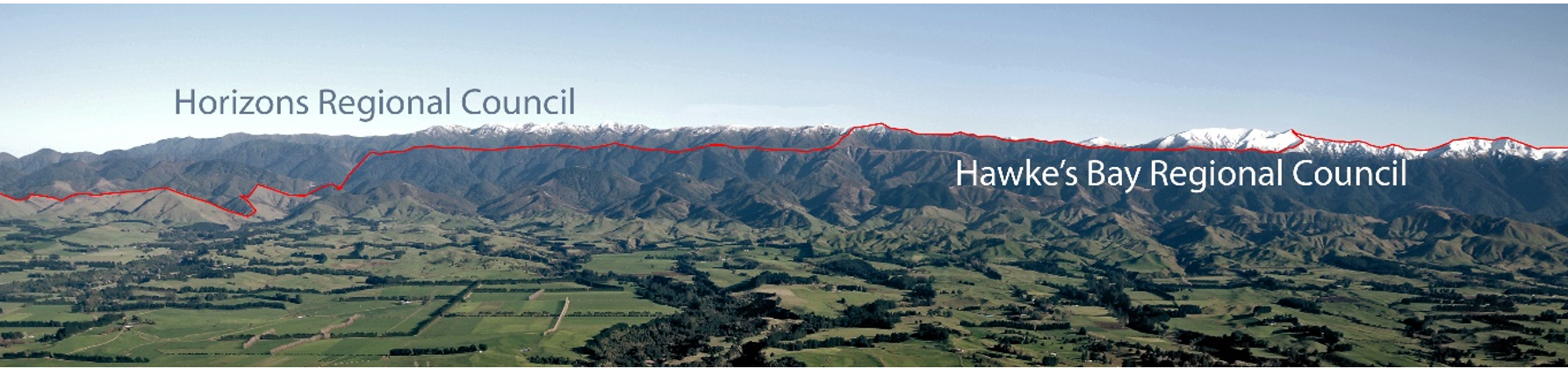 Landscape - Hills with dividing line between Horizons and Hawke's Bay Regional Councils